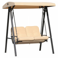 Outsunny 2 Places Couverte Balancoire D'exterieur Chaise Longue Hamac Banc Avec Coussin Inclinable A