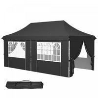 Outsunny 20x10 Tente Pop Up Canopy Ajustable W/ Flanc, Gris