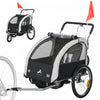 Aosom Remorque velo 2 en 1 pour enfants, porte-bebe pliable, noir