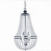Lustre Dawson de Dainolite avec perles transparentes, fini chromé poli et 6 ampoules