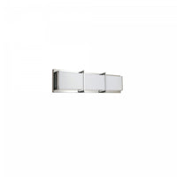 Lumière de coiffeuse Winston de Dainolite en acrylique blanc qui diffuse la lumière, avec fini chromé poli et ampoule de 15 W