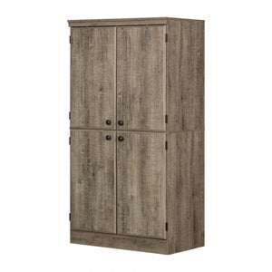 Morgan Armoire De Rangement 4 Portes - Chene Vieilli