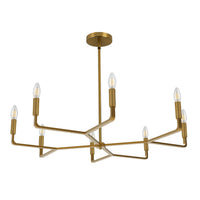 Lustre Colette de Dainolite avec fini laiton vieilli et 8 ampoules