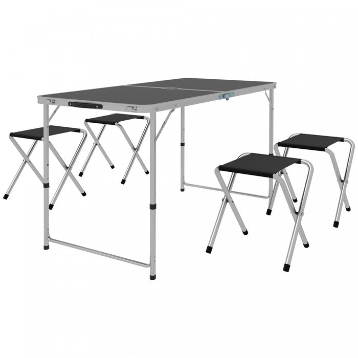 Outsunny Table de Camping et Chaises Pliantes pour Pique-Nique, Noir