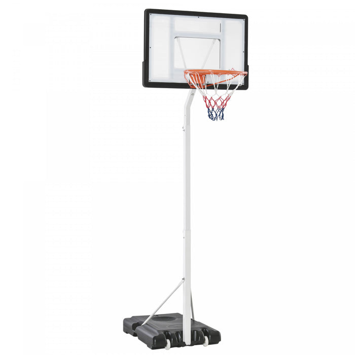 Soozier Panier De Basket Portable Reglable De 8 A 12 Pieds Avec Roues