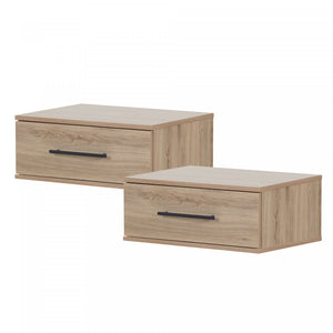Primo Ensemble De 2 Tables De Chevet Flottantes 1 Tiroir - Chene Rustique