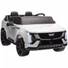 Qaba Camion 2 Places, 12 V Cadillac Escalade, Voiture Electrique Pour Enfants Alimentee Par Batterie Avec Telecommande 4 Roues A Suspension A Ressort, Lumieres Pour 3- 8 Ans, Blanc