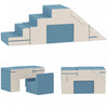 Qaba Blocs D'escalade En Mousse Pour Tout-petits, 2 Pieces, Bleu