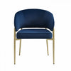Jessie Chaises De Salle A Manger Modernes, Lot De 2, Chaises Laterales Tapisees En Tissu Avec Structure Metallique, Bleu