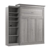 Grand lit escamotable Versatile de Bestar de 92 po (L) avec organisateur de garde-robe - gris platine
