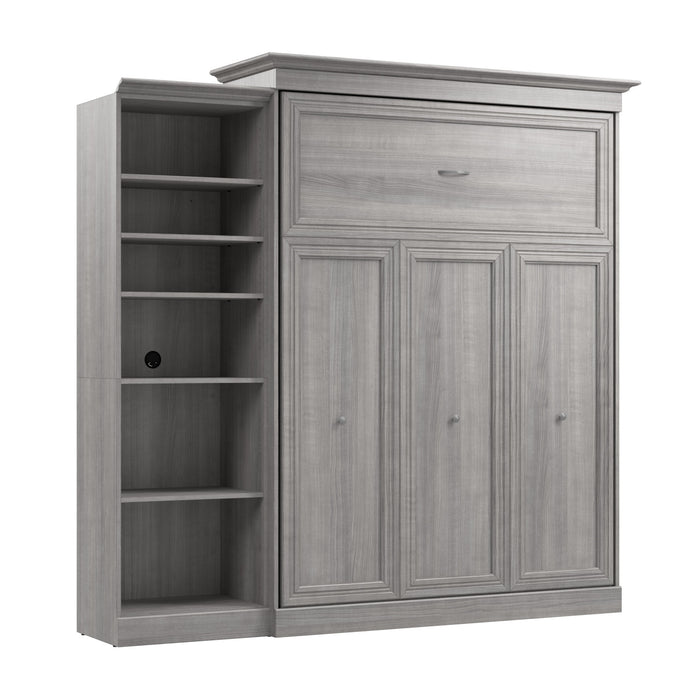 Grand lit escamotable Versatile de Bestar de 92 po (L) avec organisateur de garde-robe - gris platine