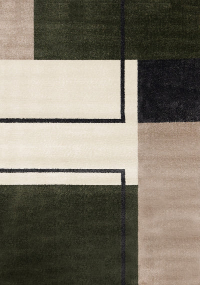 Marley Geometric Modern Green Grey White Area Rug - 5'3" x 7'7"|Carpette moderne Marley verte, grise et blanche à motif géométrique - 5 pi 3 po x 7 pi 7 po