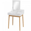 HOMCOM Modern Vanity Desk with Flip-up Mirror and 2 Drawers for Bedroom