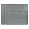 Lit Mural Escamotable Eileen Avec Rangements, Taille Queen, Gris