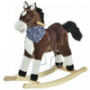 Qaba Kids Peluche Cheval A Bascule Jouet Cowboy Rocker Avec Sons Realistes Amusants Pour Enfant 3-8 Ans, Marron