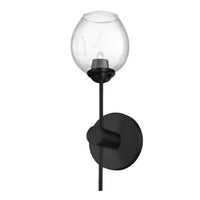 Applique murale Abii de Dainolite en verre transparent avec fini noir mat et 1 ampoule