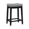 Tabouret Claridge de hauteur comptoir en similicuir et sans dossier - gris