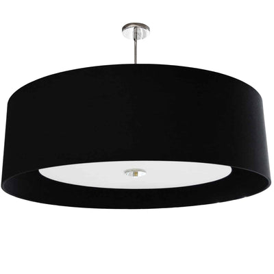 Dainolite Helena 4 Light Pendant 30" Dia Polished Chrome Finish Black Shade White Diffuser Lamp|Luminaire suspendu Helena de Dainolite de 30 po de diamètre avec abat-jour noir et blanc qui diffuse la lumière, fini chromé poli et 4 ampoules