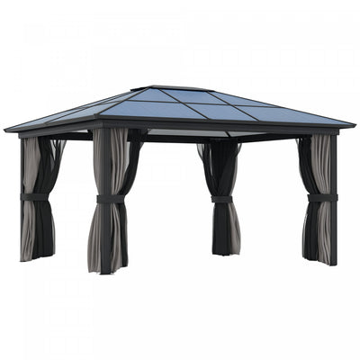 Outsunny 12' x 15' Hardtop Gazebo with Polycarbonate Roof, Aluminum Frame
