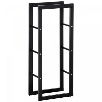 Homcom Firewood Rack Log Holder Fireplace Storage Rack With Handles And 220 Lbs. Weight Capacity, 15|Homcom Support A Bois De Chauffage Avec Poignees Et Capacite De Poids De 220 Lbs, Noir