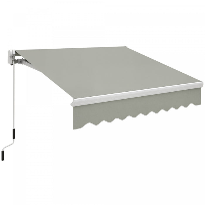 Store retractable manuel 2,5 m x 2 m pour patio - Auvent exterieur - Gris clair