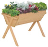 Outsunny 39,25\" X 27,5\" X 31,5\" Lit De Jardin Sureleve En Bois Avec Support Pour Plantes Naturelles Surelevees Avec Trous De Drainage Pour Sac Interieur Inclus, Utilisation Exterieure Et Interieure