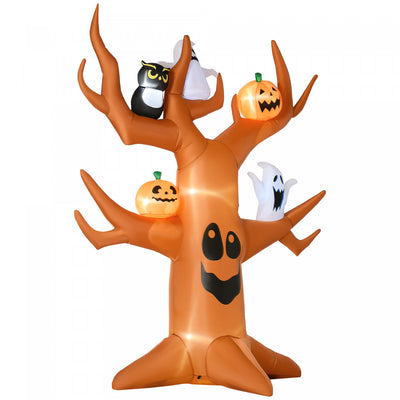 Outsunny 9ft Inflatable Halloween Haunted Pumpkin Tree W/ LEDs|Outsunny Citrouille Hantee D'halloween Gonflable De 9 Pieds Avec LED
