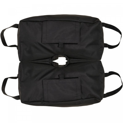 Outsunny 2pc Umbrella Base, Weight Bag w/ Scoop Up 55lbs, Black