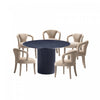 Ensemble de salle a manger moderne industriel chic Hathaway et Palmer 7 pieces en ivoire et noir