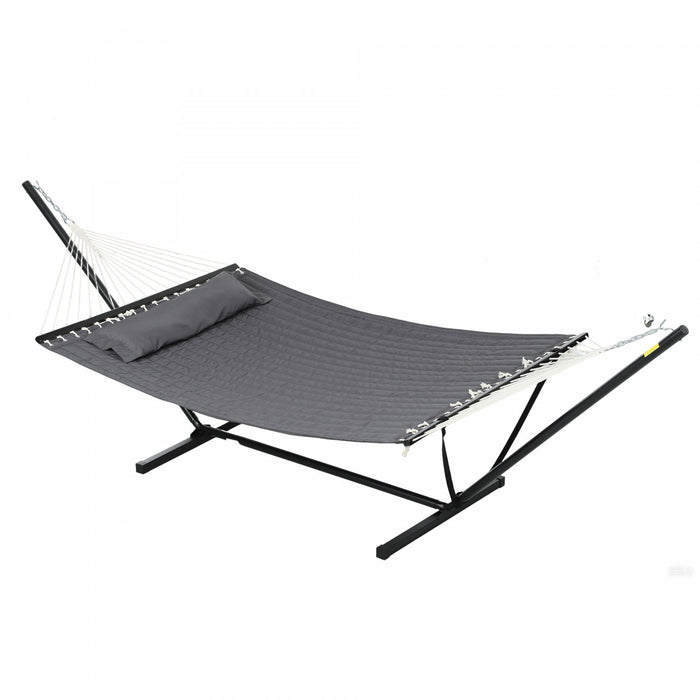Outsunny Hamac Double Matelasse Avec Support Et Oreiller Hamac Pour 2 Pers