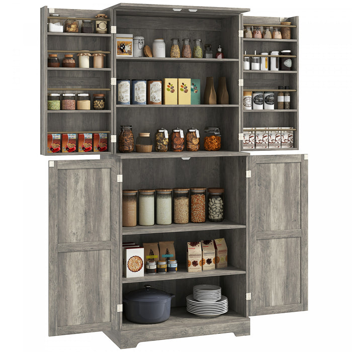 HOMCOM Buffet style ferme, meuble de rangement de cuisine, gris