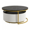 Table Basse Gigogne Moderne Sophia De 27,6\" Avec Tiroir De Rangement, Noire