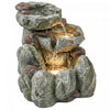 Outsunny Fontaine d'exterieuravec eclairage LED, gris
