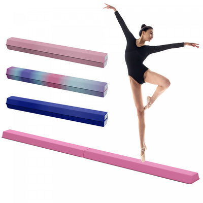 Soozier 7.7ft Folding Gymnastics Balance Beam with Non-Slip Bottom, Red