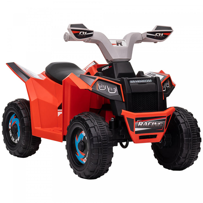 Aosom Kids Atv Quad Car, 6v Four-wheeler For Kids With Forward Backward Function, Wear-resistant Wheels For Toddlers Ages 18-36 Months, Red