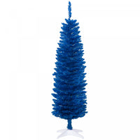 Homcom Sapin De Noel Artificiel Fin 5pi, Arbre De Noel, Bleu Profond