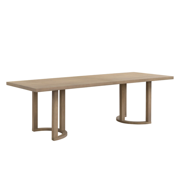 Table Manger Ethan Avec Piètement En U, En Bois Massif Et MDF, 95 Po - Couleur Naturelle