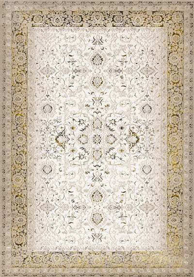 Zaris Cream Yellow Black Elegant Classic Rug, 7'10" x 10'6" Indoor Area Rug | Tapis Zaris creme, jaune et noir elegant classique, 7'10" x 10'6"