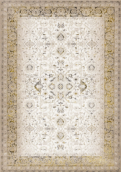 Tapis Zaris creme, jaune et noir elegant classique, 7'10\" x 10'6\"