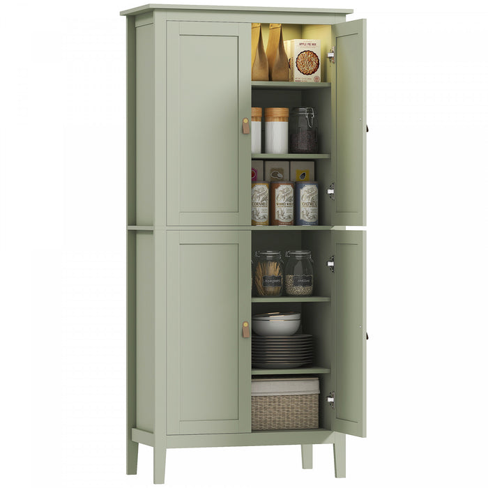 HOMCOM Armoire de rangement de cuisine avec eclairage LED a capteur, vert