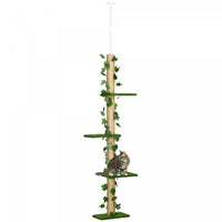 Pawhut Arbre A Chat A 4 Niveaux Du Sol Au Plafond, Hauteur 79,5 A 95,3