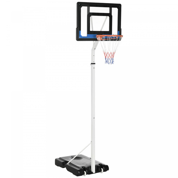 Soozier Panier De Basket Reglable Et Support Avec Panneau En Pvc Blanc