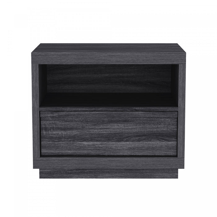 Table de nuit contemporaine Navis 26\" en gris charbon (1 tiroir)