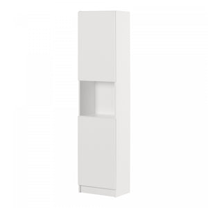 Liora Bibliotheque Etroite 2 Portes - Blanc Solide