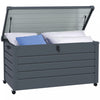 Outsunny Coffre de Rangement de Jardin, Coffre avec Verrou, Gris