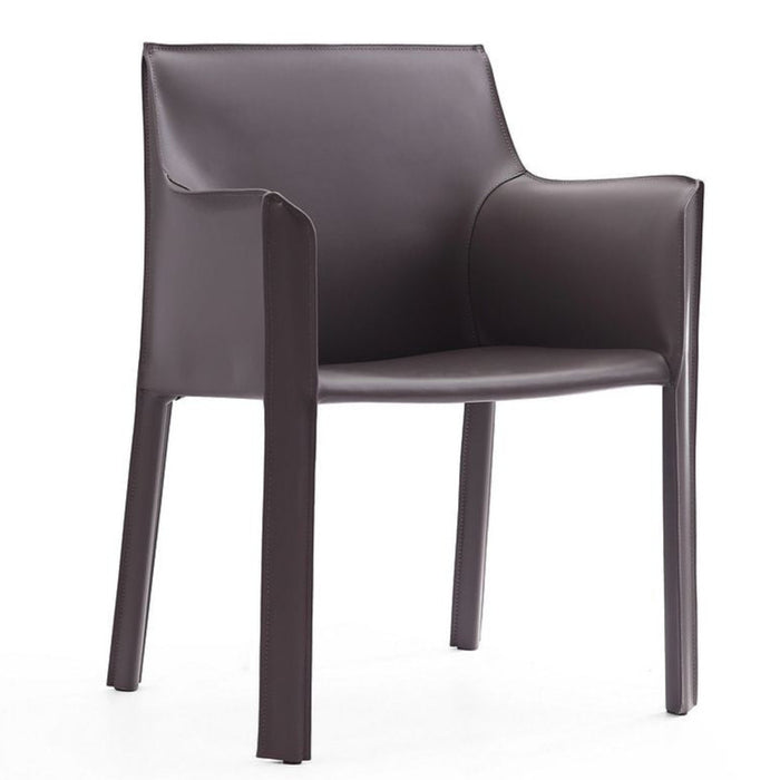 Chaise de salle à manger Vogue de Manhattan Comfort en similicuir - gris