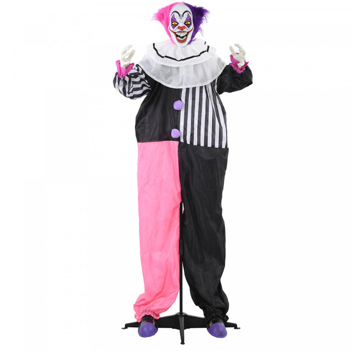 Outsunny decoration d'Halloween taille reelle 173 cm, clown anime avec mouvements