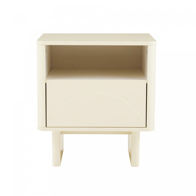 Ella Modern 20" Nightstand in Cream (1-Drawer) | Table de nuit Ella Modern 20" en creme (1 tiroir)