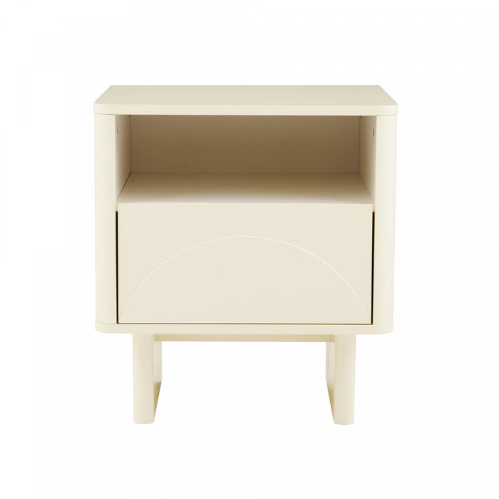Table de nuit Ella Modern 20\" en creme (1 tiroir)