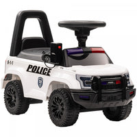 Aosom Voiture Coulissante Pour Enfants Avec Rangement Cache Sous Le Siege, Voiture De Police Pour To